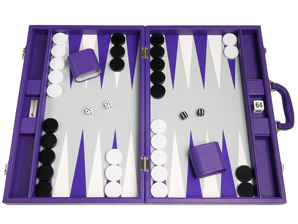 19-inch Premium Backgammon Set - Large Size - Purple Board|global研究所