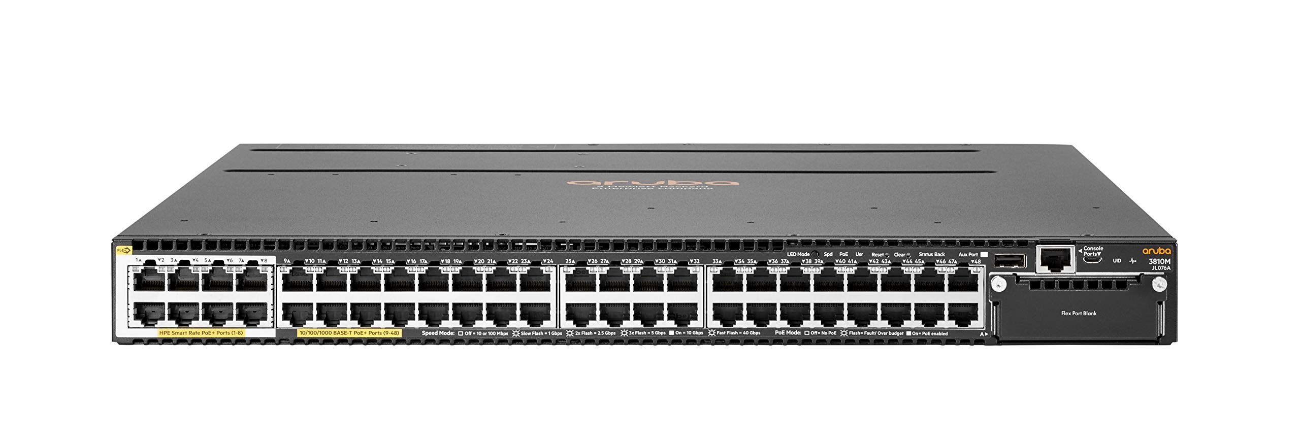 JL076A [HPE Aruba 3810M 40G 8SR PoE+ 1sl Switch]