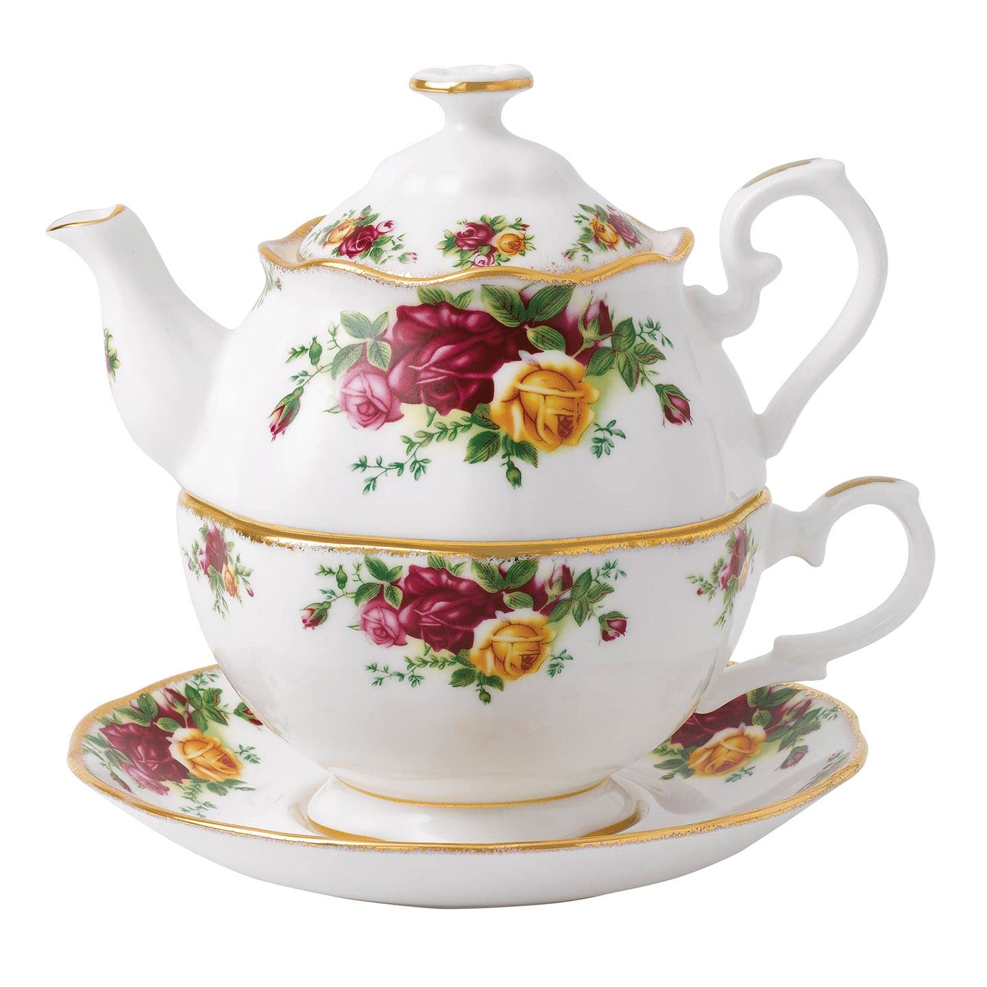 Royal Albert Old Country Roses for One Tea Pot 16.5 oz Multicolor by Royal Albert