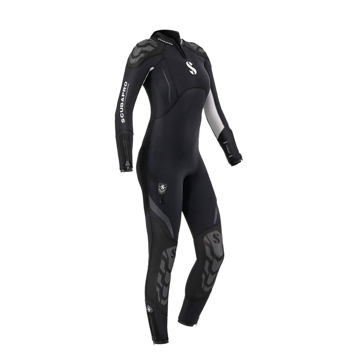 SCUBAPRO Everflex Steamer 7/5mm レディース ダイビングウェットスーツ(ブラック/ホワイト、2XL)