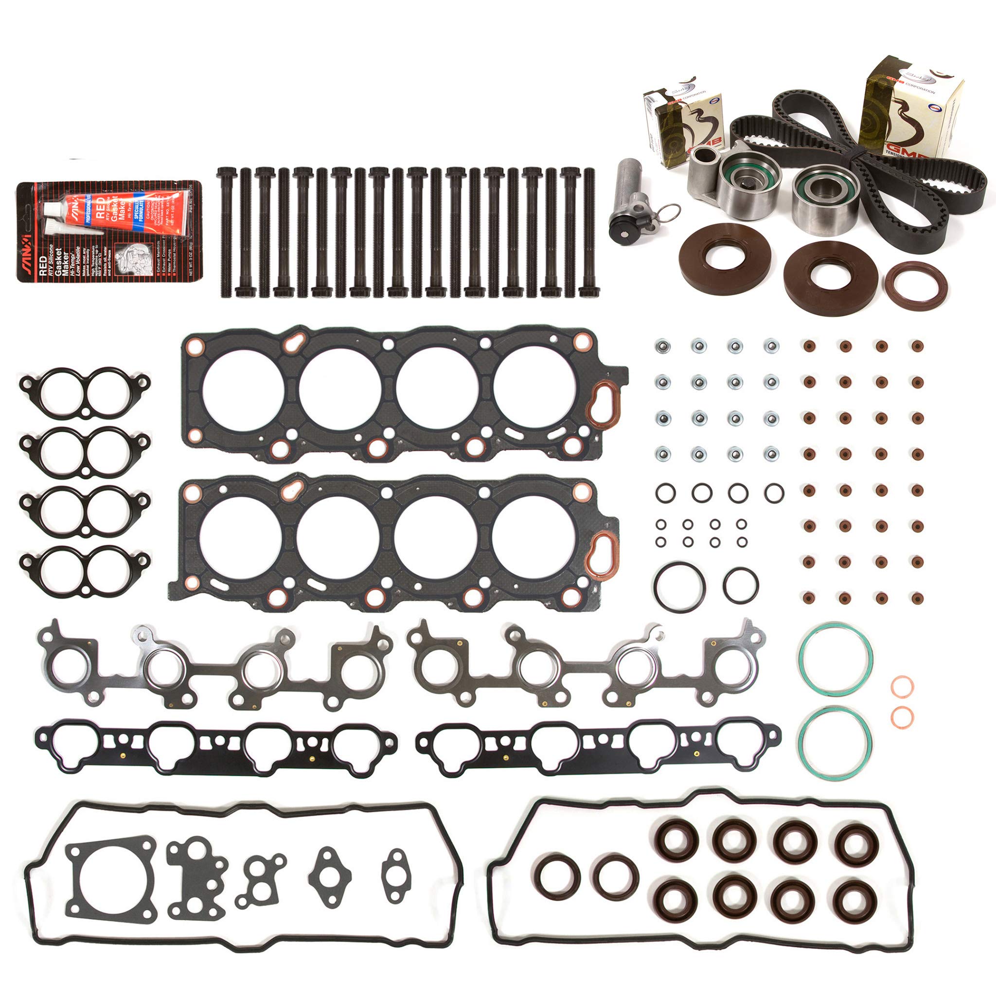 Evergreen hshbtbk2036ヘッドガスケットセットヘッドボルトタイミングベルトキット90 ? 97レクサスls400 sc400 4.0 1uzfe