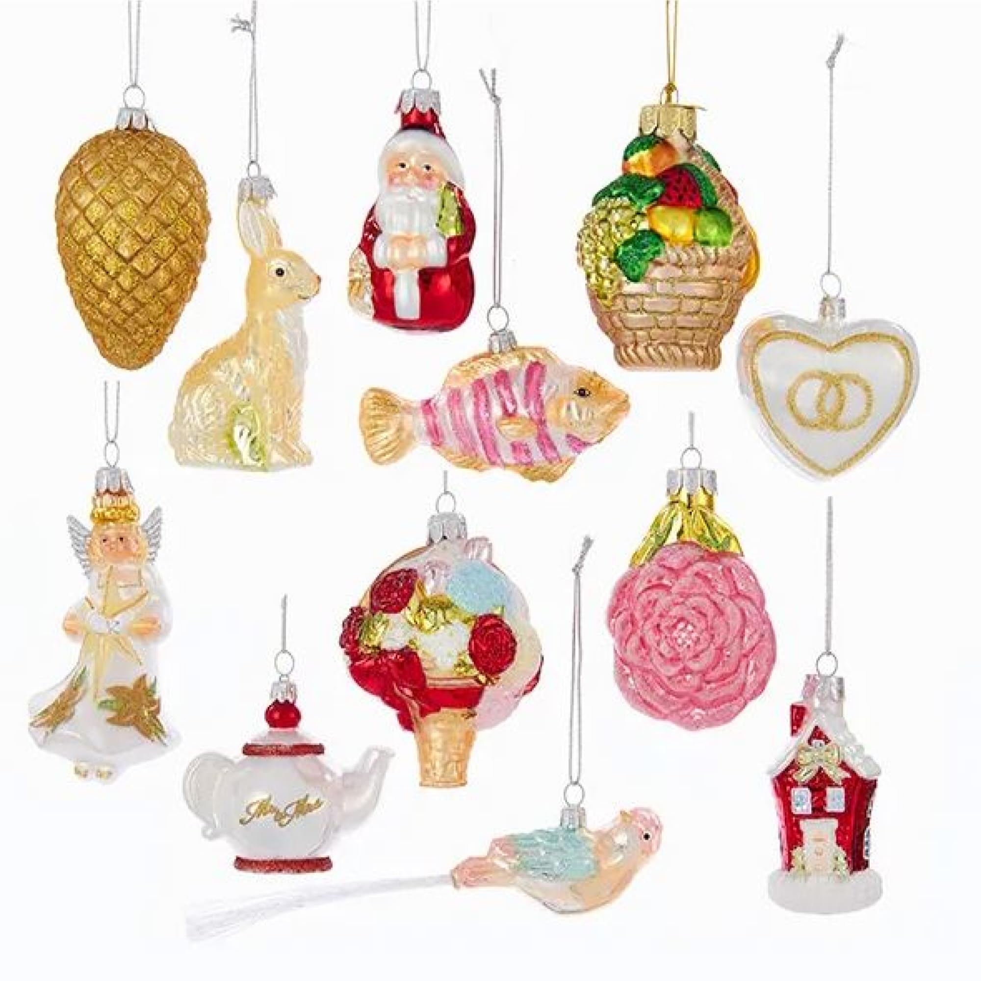 Kurt Adler Noble Gems Wedding Ornament ? Set of 12 2.75-4 グリーン NB1088|global研究所