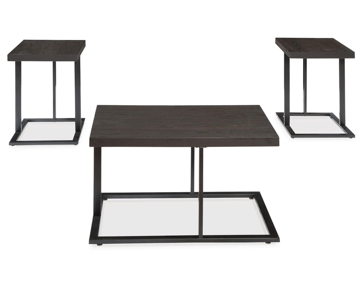 Signature Design by Ashley - Airdon Contemporary 3-Piece Table Set - Includes Coffee Table & 2 End Tables Bronze Finish