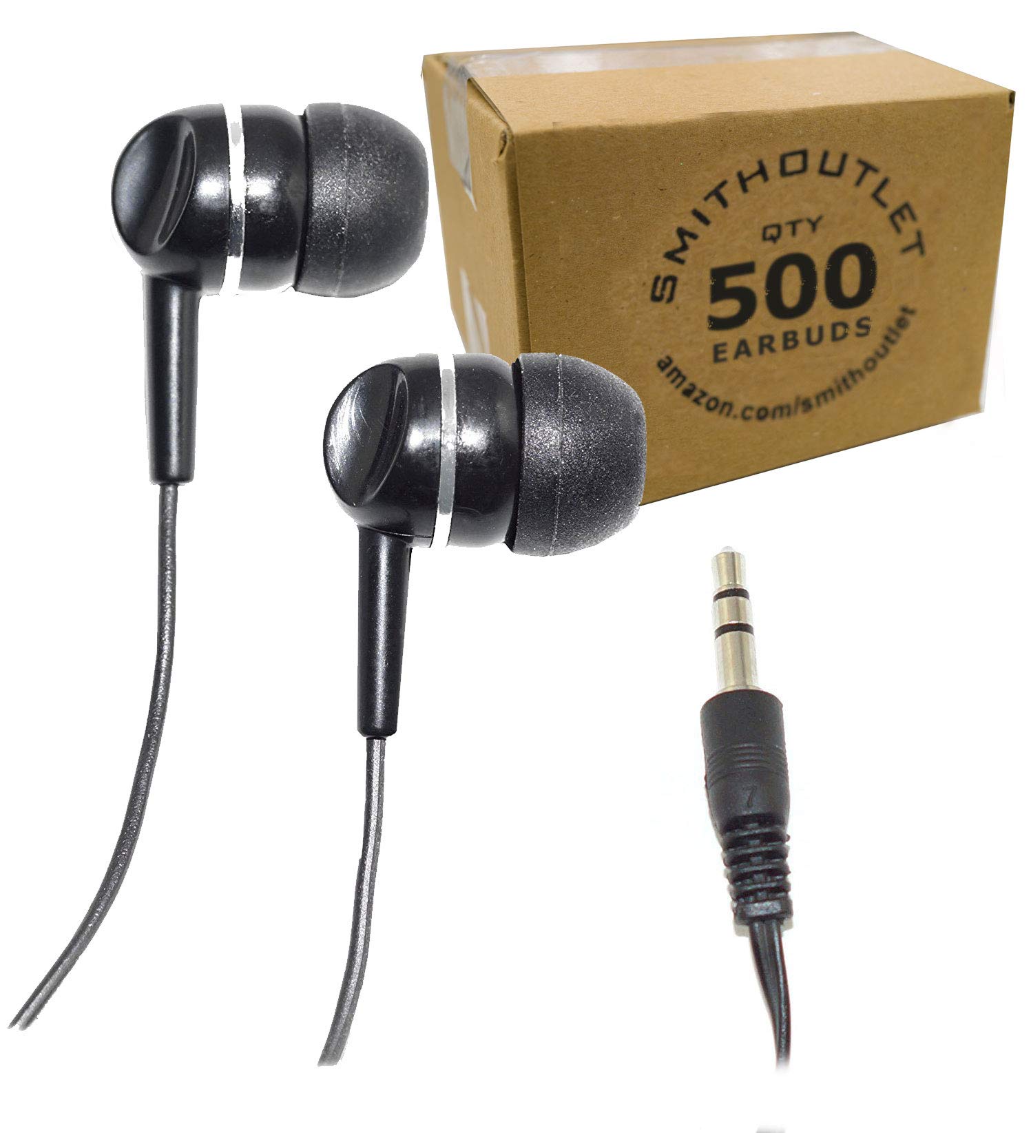 SmithOutlet シリコンチップ イヤホン 学校用の大量ヘッドフォン 500個パック