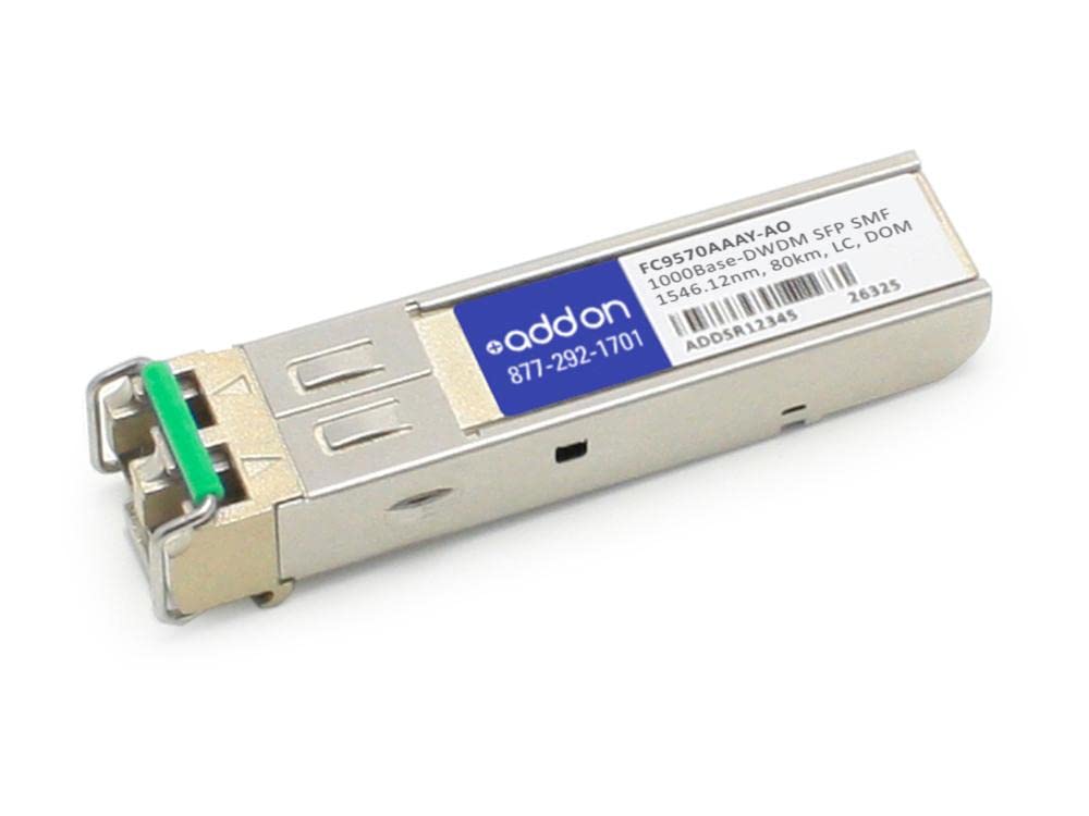 AddOn - SFP (mini-GBIC) transceiver module (equivalent to: Fujitsu FC9570AAAY) - Gigabit Ethernet - 1000Base-DWDM - LC single-mode - up to 49.7 miles - channel: 39 - 1546.12 航空マイル