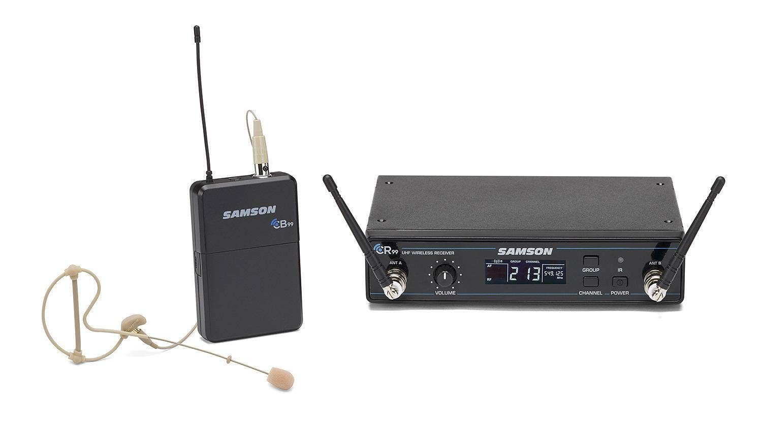 Samson Concert 99 Earset Frequency-Agile UHF Wireless System with SE10 Earset Microphone (K Band) by Samson Technologies