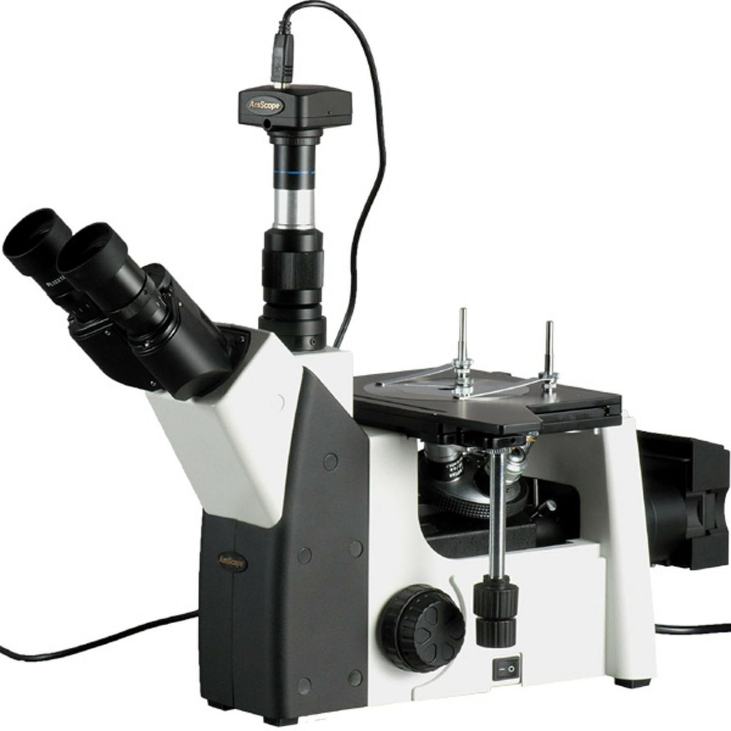 AmScope 50X-1250X逆立ち金属元素マイクロスコープ三メガネ+ 18MP写真機