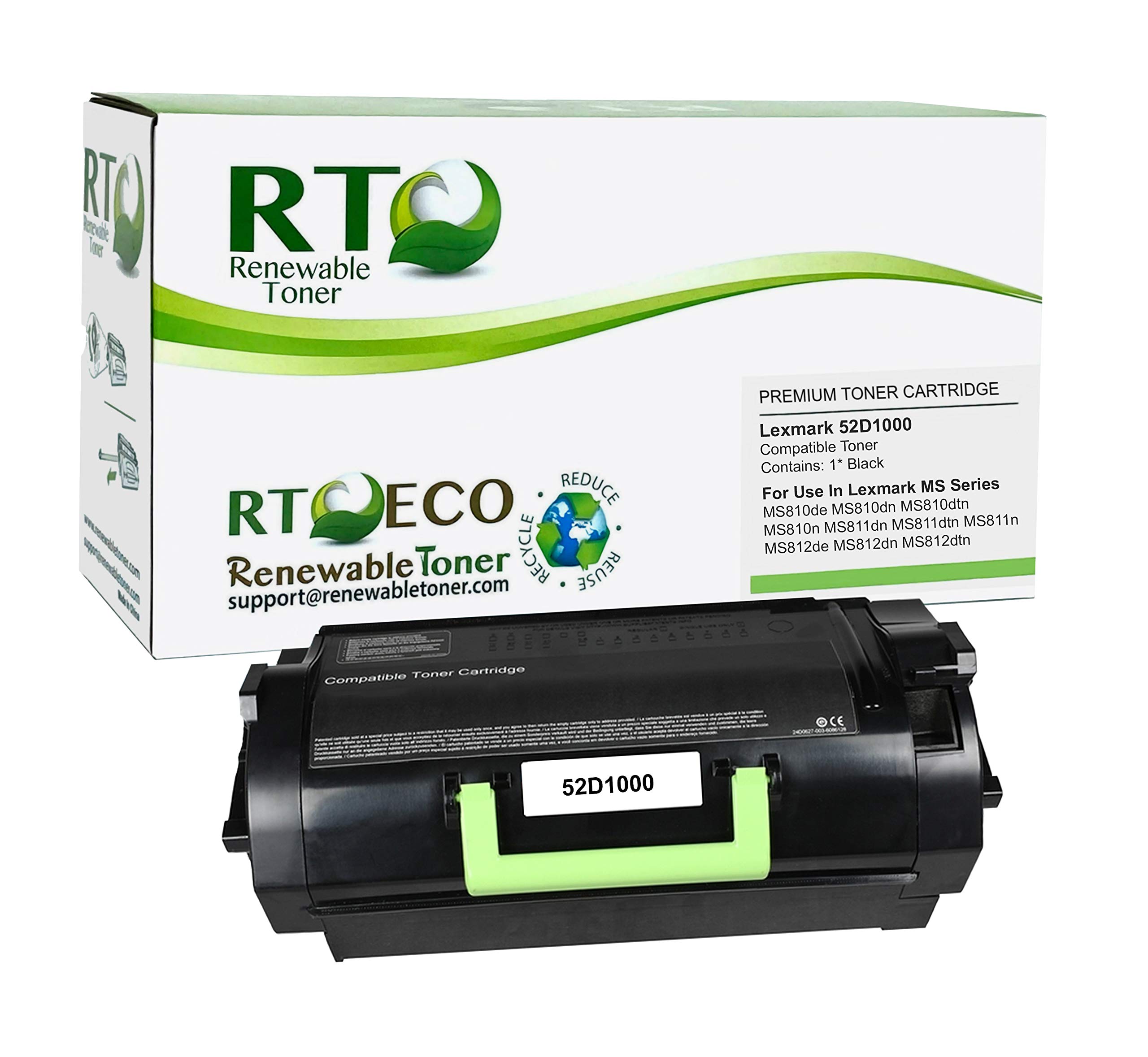 Renewable Toner 取り替えっこトナーカートリッジ Lexmark 521 52D1000 MS続きもの MS810 MS811 MS812取り替えっこ用