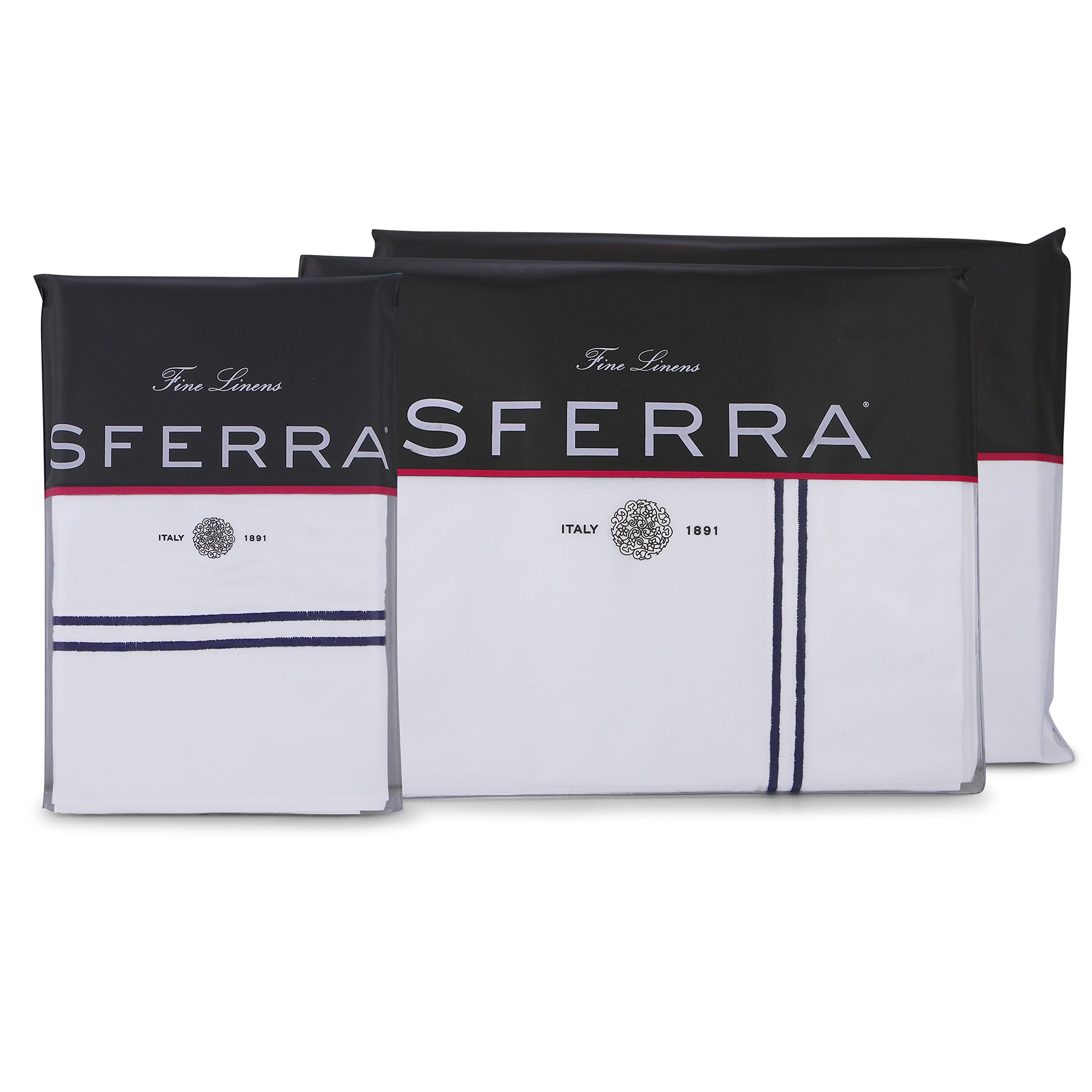 Sferra Grande ホテルシーツセット - 第一人者 - 白いこと/米国海軍
