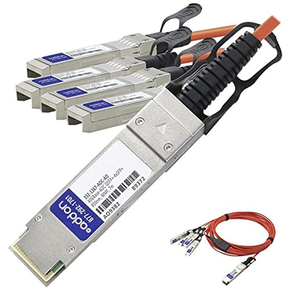 AddOn - 40GBase direct attach cable - QSFP+ to SFP+ - 23 フィート - fiber optic - active - for Dell Networking N4032  N4032F  N4064  N4064F