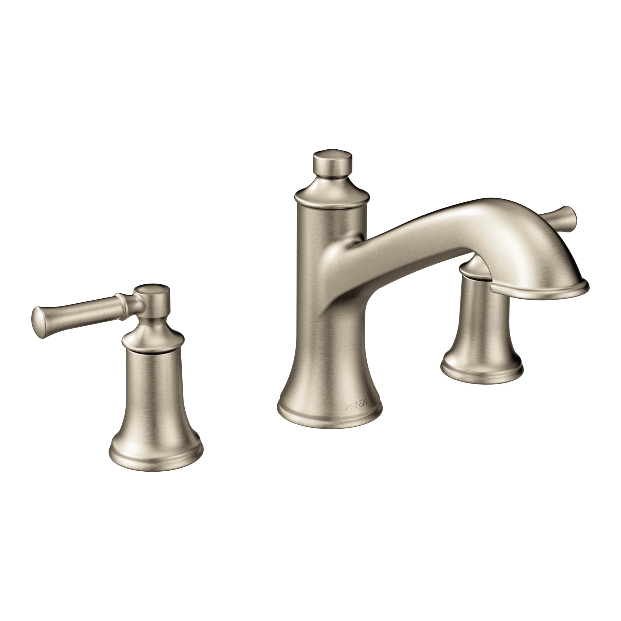 Moen T683BN Dartmoor 2ハンドル ハイアーク ローマン浴槽蛇口 1 ブラッシュドニッケル