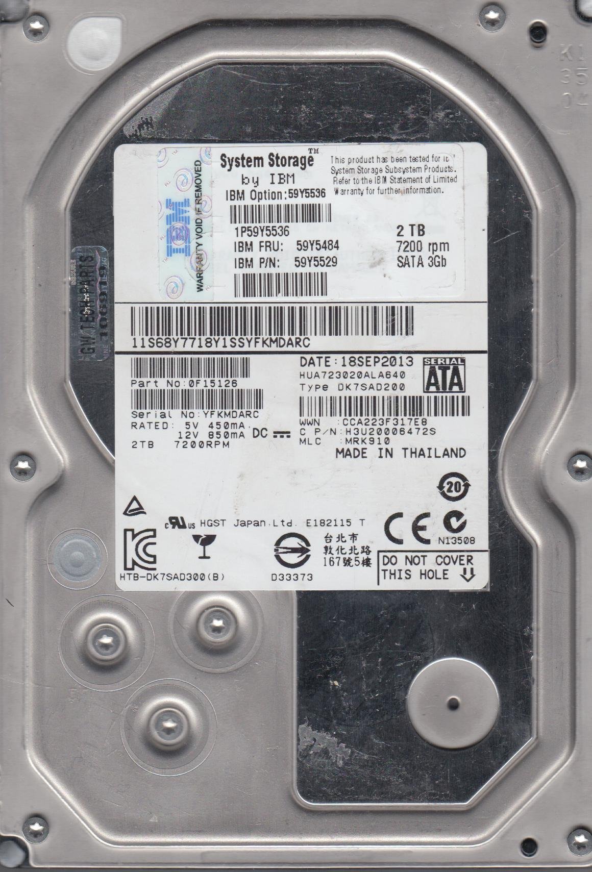 hua723020ala640、PN 0 F15126、MLC mrk910、IBM 2tb SATA 3.5捉え所の無い運転