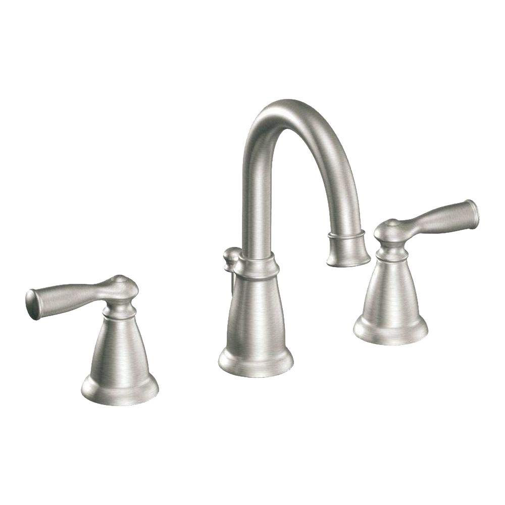 Moen ws84924バンベリー1.2 GPM Widespreadバスルーム蛇口Technolog with取付、 Pack of 1 WS84924SRN 1