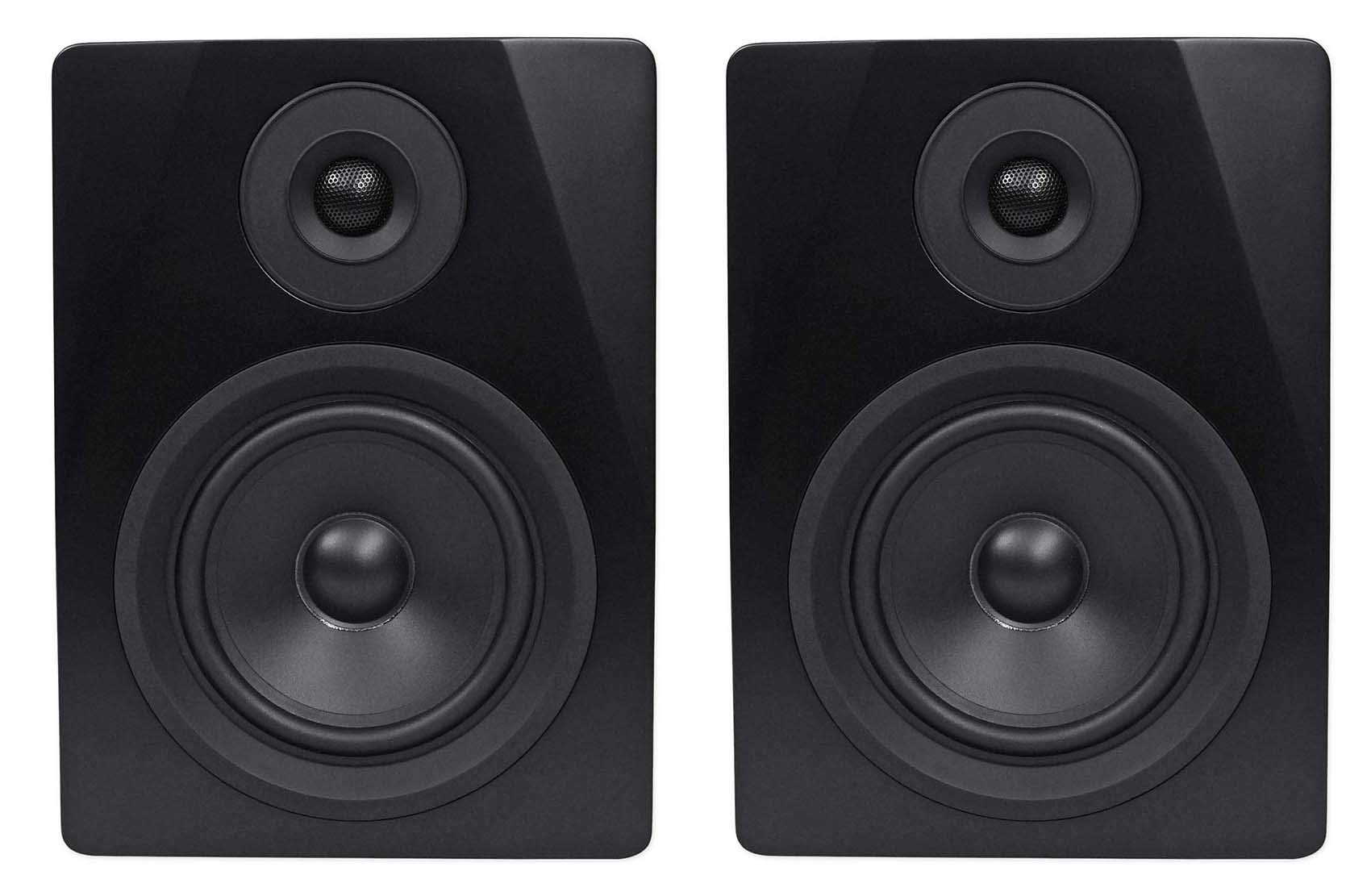 Rockville APM5B ワット数USBスタジオモニタースピーカーペア 黒いこと 5.25in 2通い路 250W EQ MDF木材 RCA/XLR 制作室/書きとどめる/快い音に至適