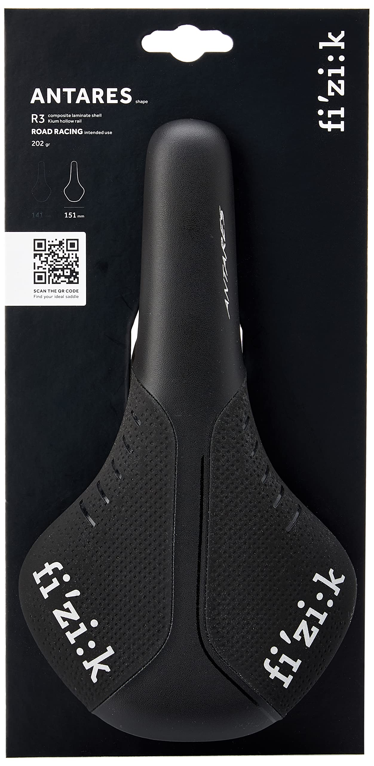 Fizik(フィジーク) ANTARES R3 kiumレール forカメレオン ラージ ブラック/ホワイト サドル 331180002
