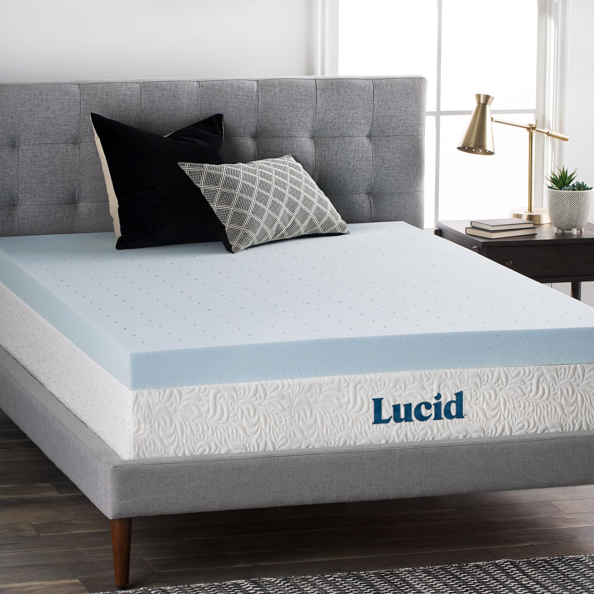 LUCID - LU40FF30GT 4インチ ジェルメモリーフォームマットレストッパー 通気性デザイン ウルトラフラシ天 フルサイズ｜global研究所