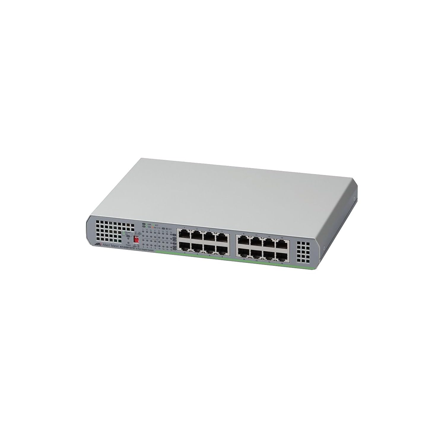 Allied Telesis AT GS910/16 - Switch - unmanaged - 16 x 10/100/1000 - desktop - AC 90 - 264 V|global研究所