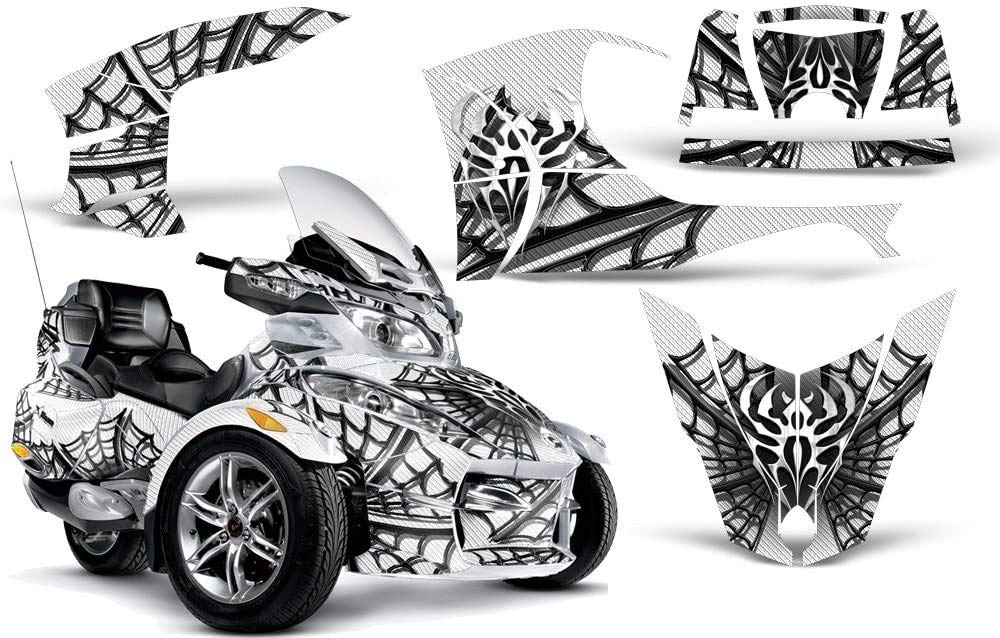 AMR Racing Roadster Graphics 一揃いの道具 ステッカー デカール Can-アメリシウム Spyder RT-S Roadster ビニール一回り 車輪刈り込み付き添い人コンプリートキット - Widow Maker 黒いこと 白いこと