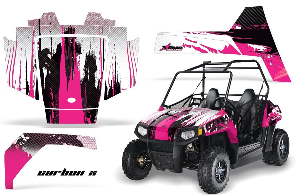 AMR Racing UTV グラフィックキット ステッカー デカール Polaris RZR 170 Youth All Years対応 カーボンXピンク画像