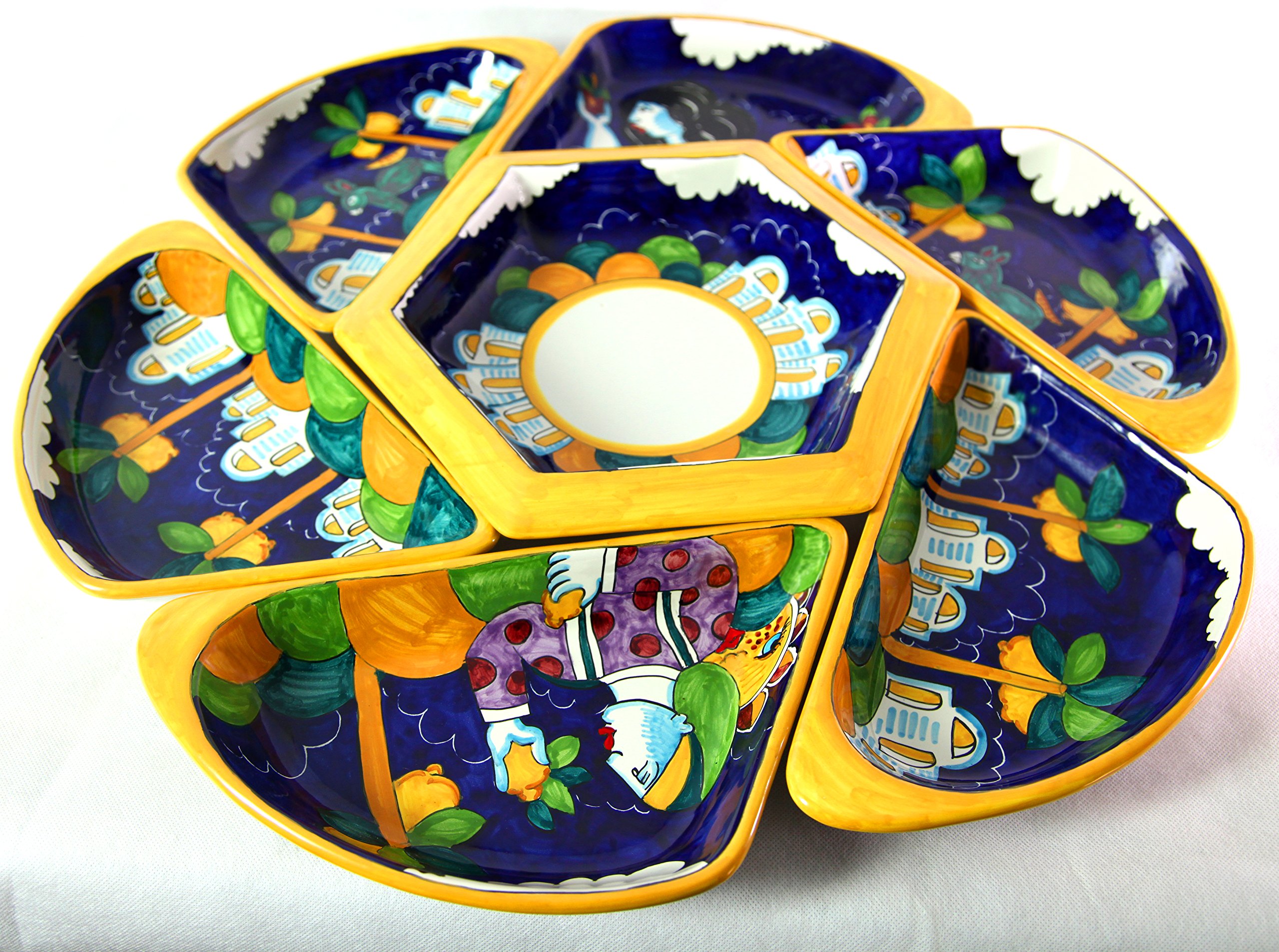 Vietri陶芸手作りのイタリア共和国、Serving Platter   Anti Pasti 3