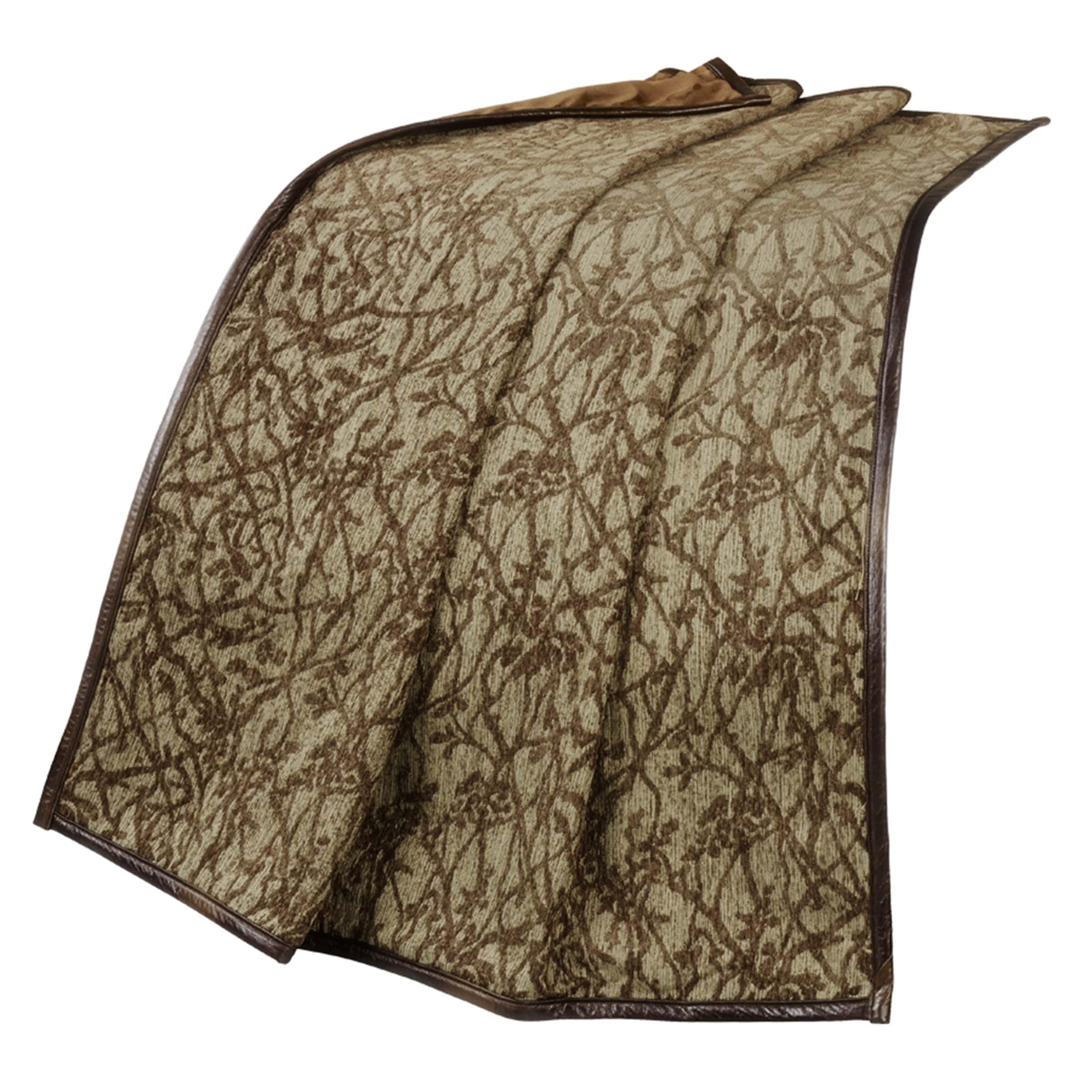 HiEnd Accents Paseo Road ハイランドロッジ リバーシブルスローブランケット 50x60インチ ツリーパターン 素朴なキャビン ウエスタンラグジュアリー寝具