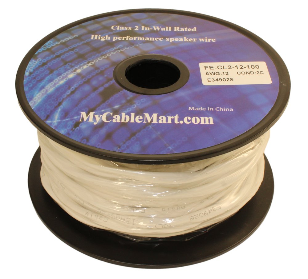 mycablemart 100 フィート金棒引き導線、12 AWG銅線で壁定格/ cl2 with PVC outer上衣