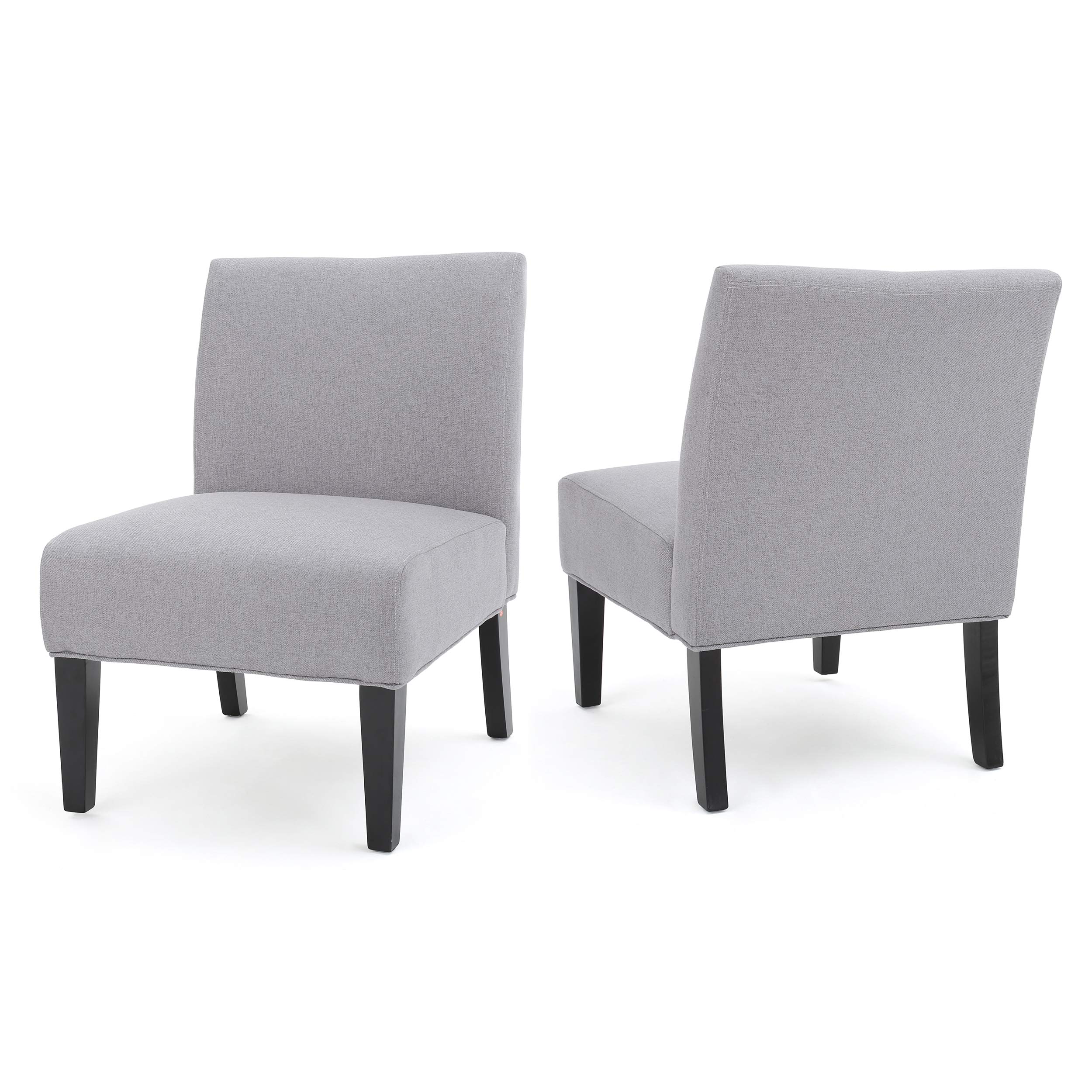 Christopher Knight Home 299761 Kendal Light Grey Fabric Accent Chair  Two