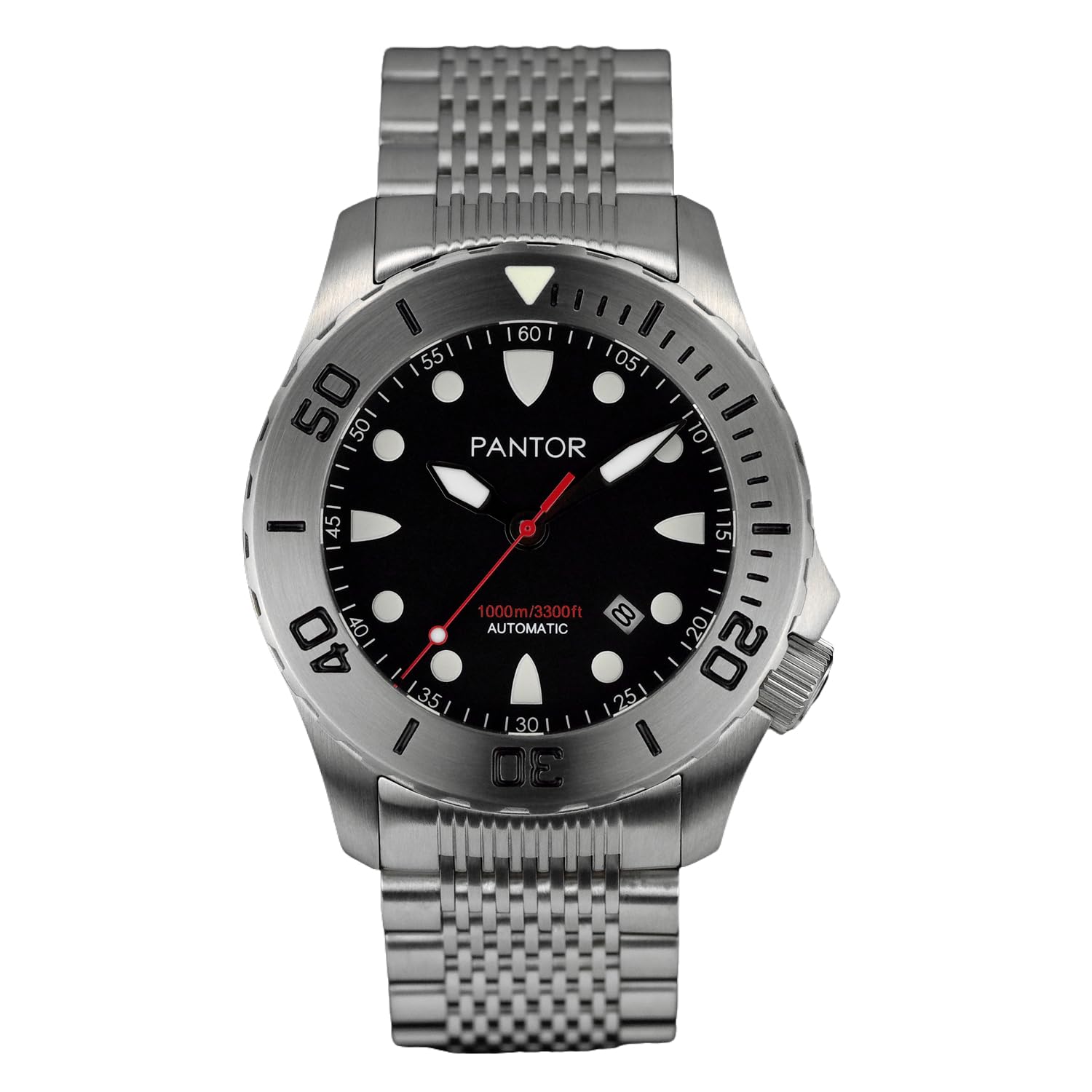 Pantor タツノオトシゴ ダイブウォッチ 1000m オートマチック ダイバーウォッチ ビッグ45mm メンズ steel 45mm diameter シーホース