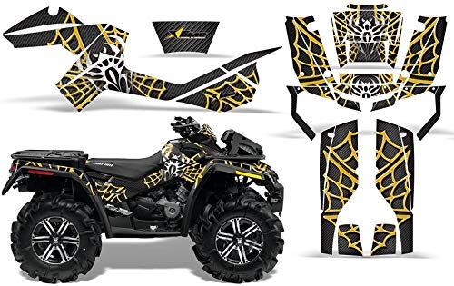 AMR Racing ATV グラフィックキット ステッカー デカール Can-Am Outlander XMR 500/650/800 2006-2012対応 ウィドウメーカー イエローブラック