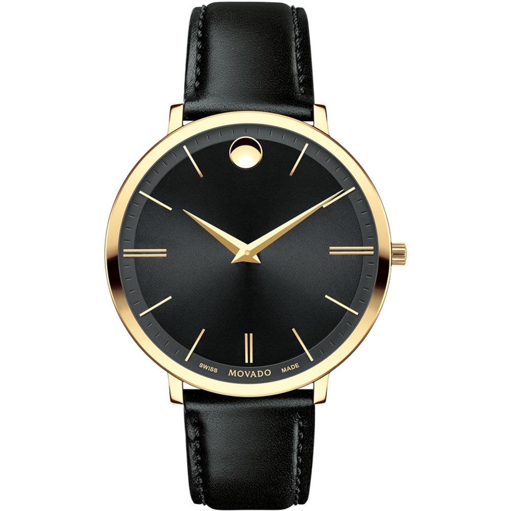 (モバード)MOVADO 腕時計 レディース Ultra Slim Black Sunray Dial Ladies Black Leather Watch[並行輸入品]gellmoll｜global研究所 65,736円