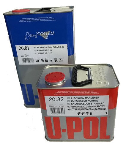 u-pol 2812せつ然たる取り合わせ2081 HS厚地の外套えの具、5リッター、with 2.5リッターHardener MEDIUM HARDENER せつ然たる UP2812