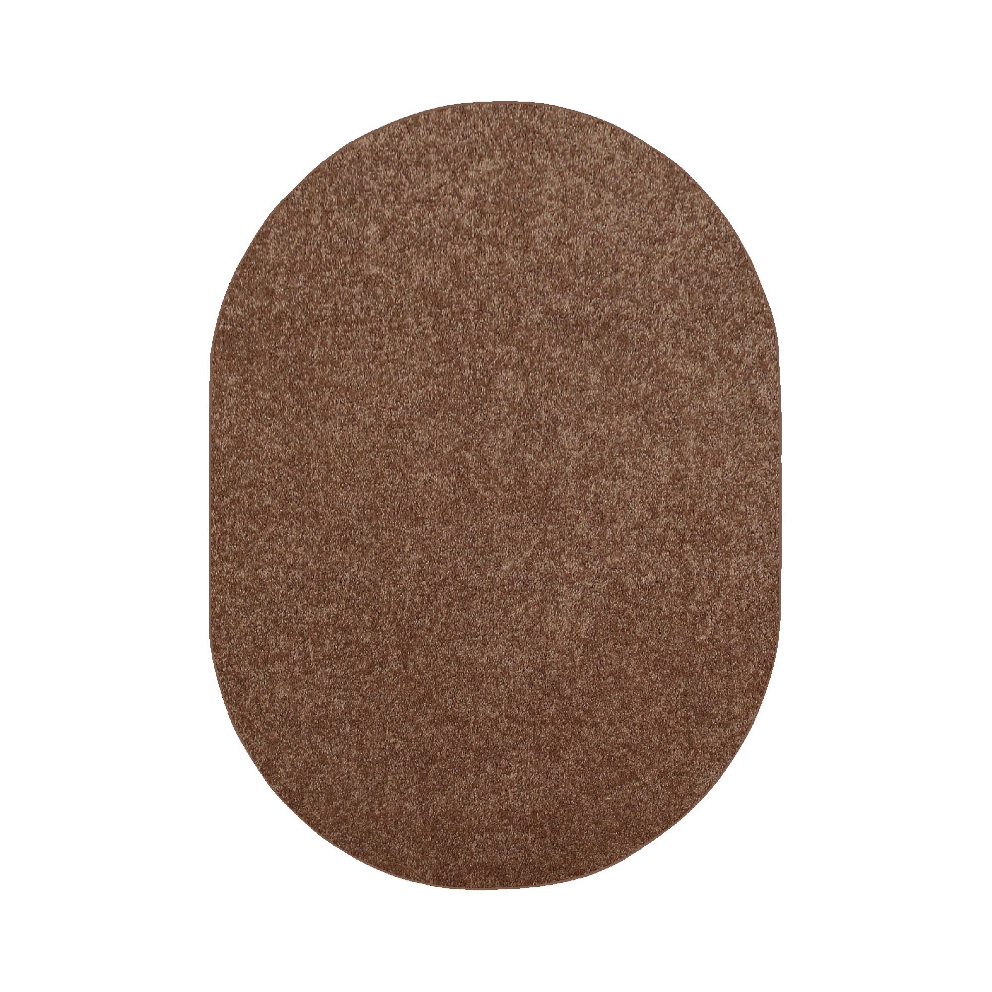 Ambiantペットフレンドリーソリッドカラーエリアラグ 8\u0027x10\u0027 oval 赤銅色 Ambiant-PETS-brown-8x10-oval