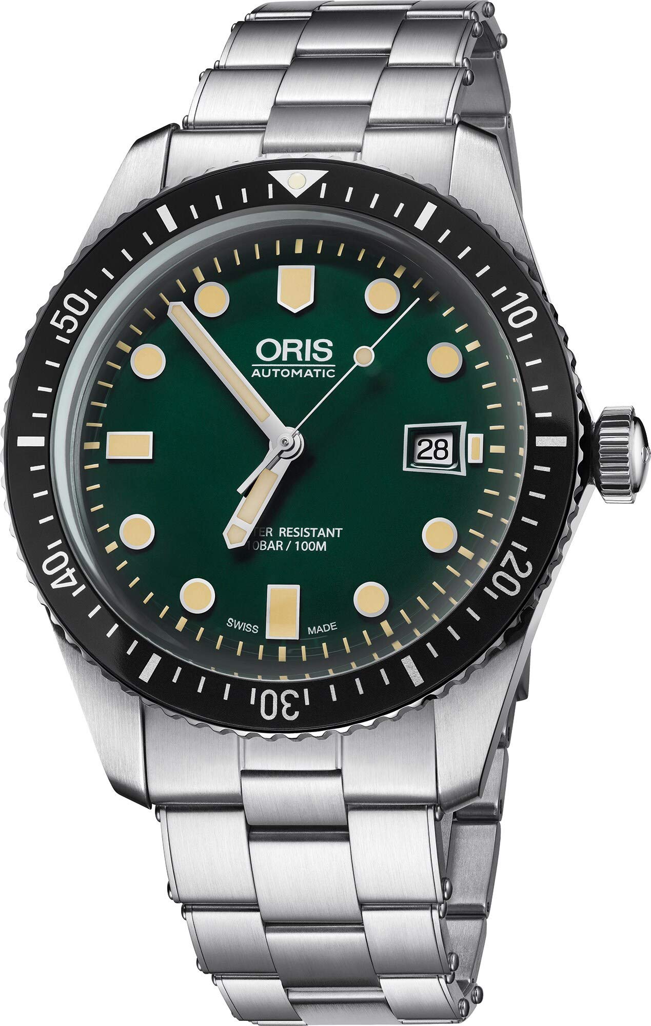 Oris Divers 緑であること文字盤自動小銃メンズウオッチ 01 733 7720 4057-07 8 21 18