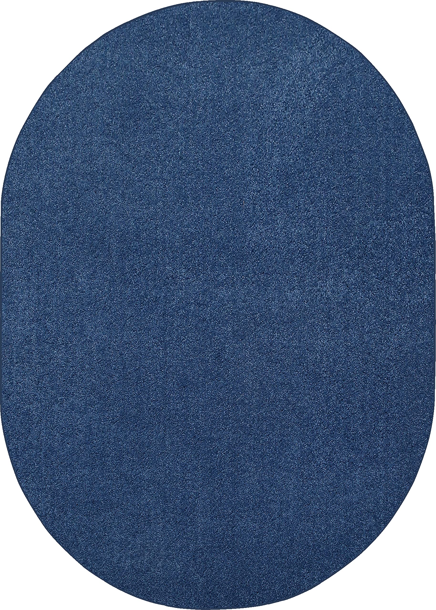 Ambiantペットフレンドリーソリッドカラーエリアラグ 8\u0027x10\u0027 oval 青色 Ambiant-PETS-royal-8x10-oval