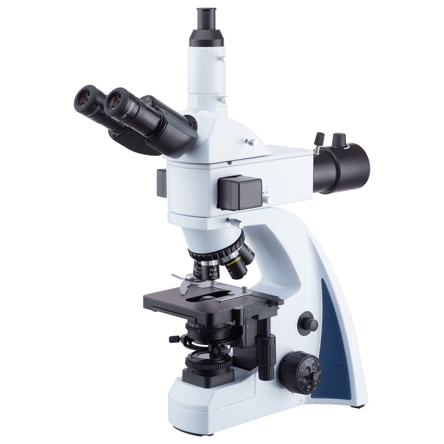 AmScope 40X-1000X LEDケーラー点火装置及び5重ノーズピースと青碧帯域螢光マイクロスコープを果てしが無い遠手を加える