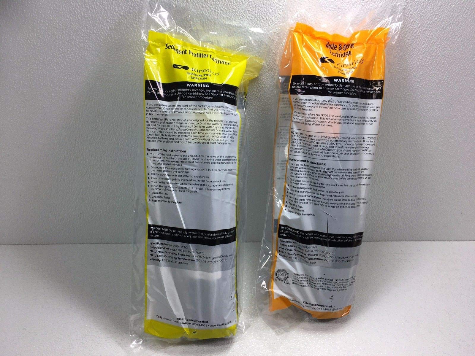 Kinetico k2またはk5水システムTaste臭気と堆積物Preフィルタカートリッジ9309 A \u0026 9306b