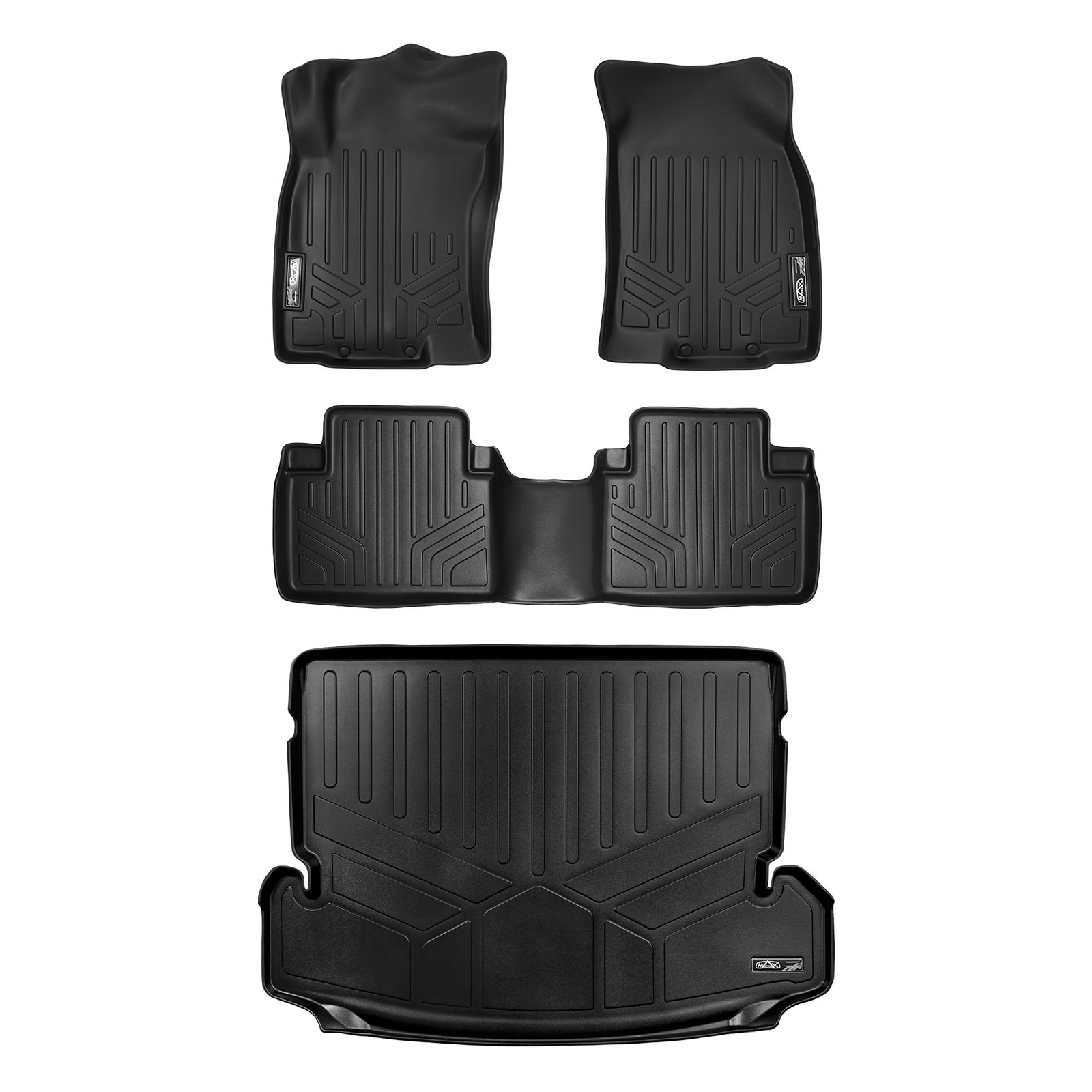 MAXFLOORMATフロアマットとMAXTRAY Cargoライナーセットブラックfor 2014 ? 2017 Nissan Rogue With 3rd Row Seat｜global研究所