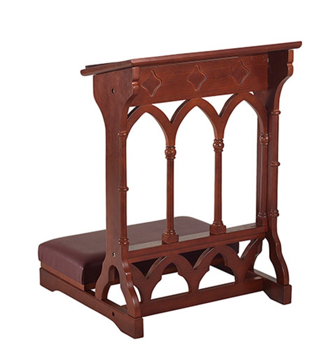 Eastern Maple Hardwood Gothic Padded Kneeler インチ Walnut Stain Finish  24 Inch