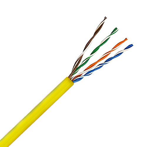 CAT5e 350MHz有線テレビ 4有りの実 UTP ライザー定格(CMR) 純裸銅 黄色 1000フート