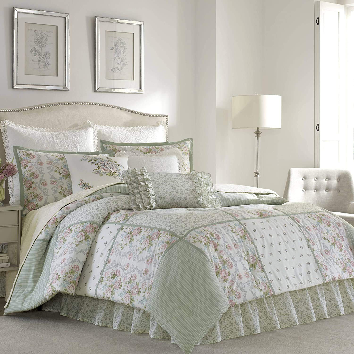 Laura Ashley Harper 掛け布団セット クイーン グリーン 220884