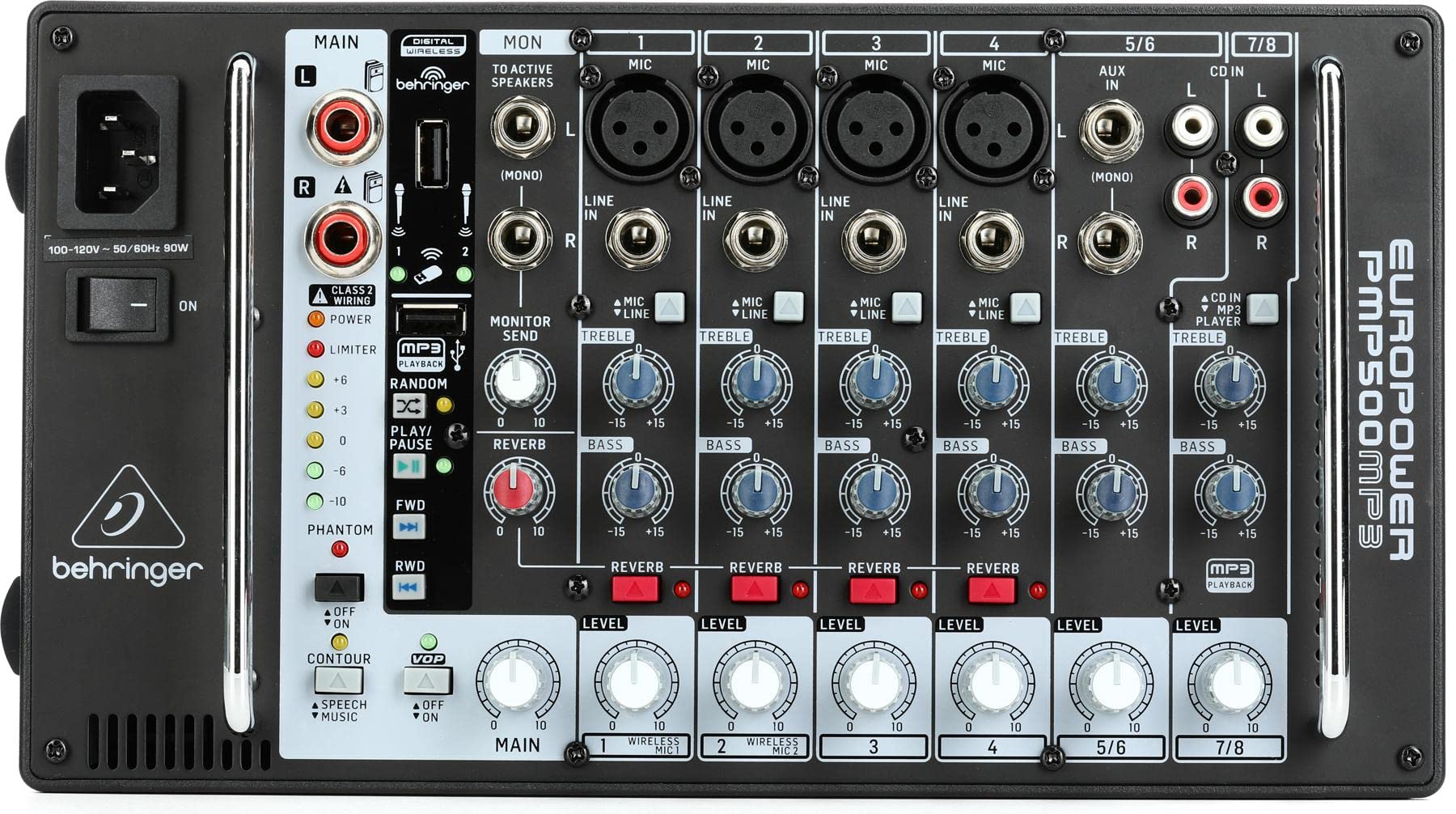 Behringer EUROPOWER PMP500MP3 ウルトラパウダーコンパクト 500ワット 8通信路 力強さミキサー MP3楽器演奏者、リバーブ、無線電話オプション付き添い人 PCサプライ・消耗品-パソコン・周辺機器-プリンター・FAX用インク