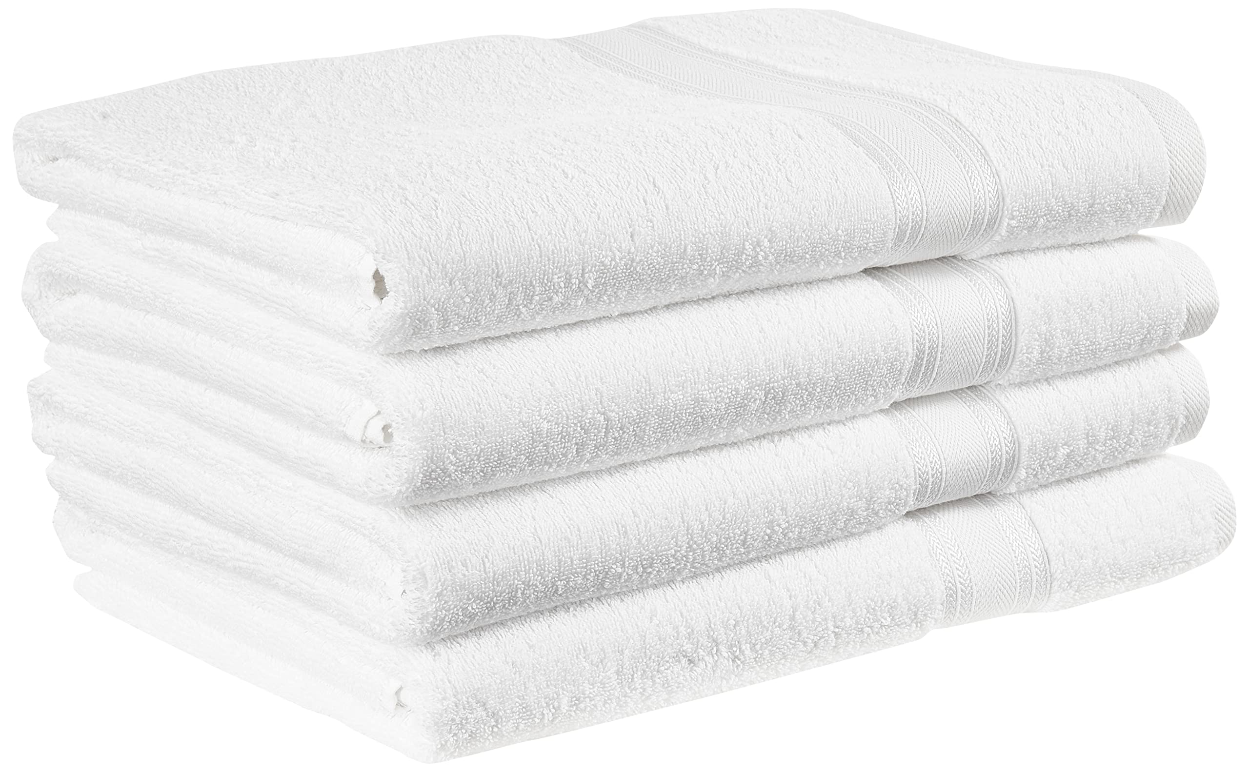 lezethコレクションスーパー吸収100 %ゼロツイストOversized Bathシート、ホワイト( Pack of 4 )