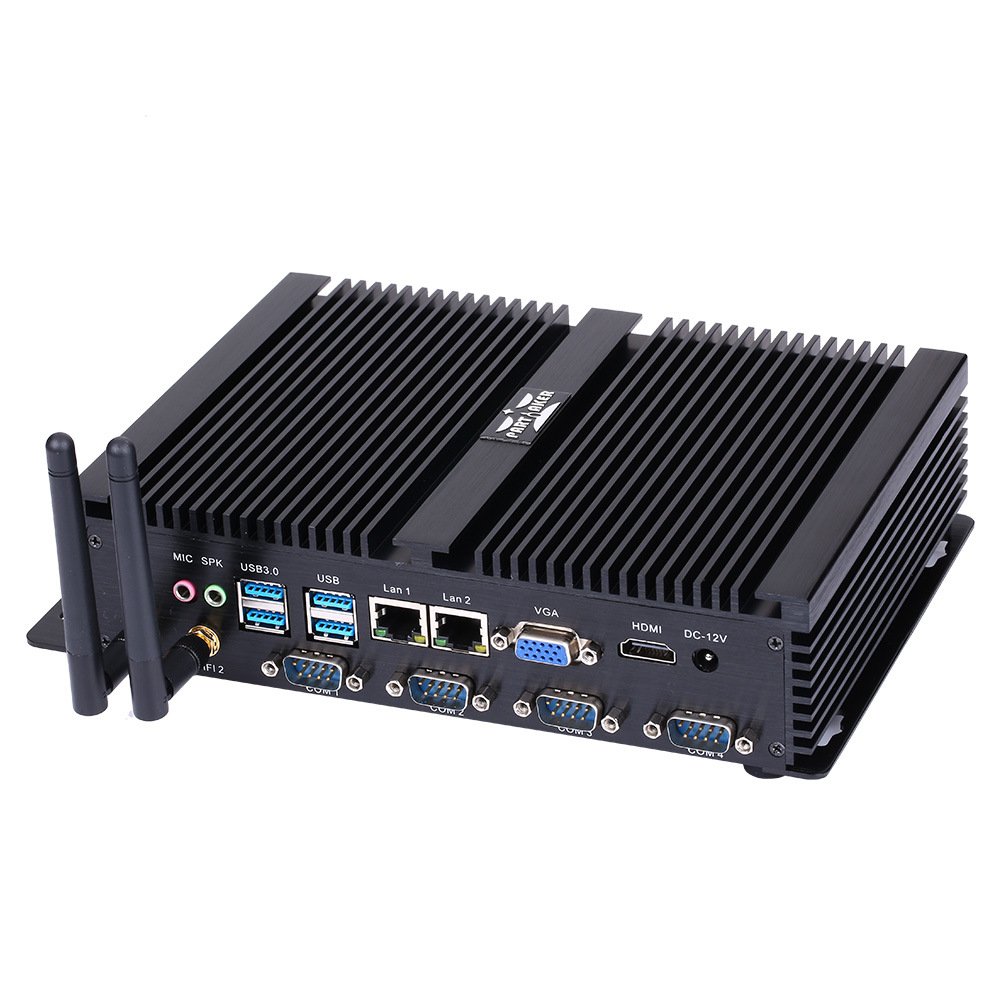 Partaker Powerful Mini Desktop Computer Fanless Industrial PC Intel Core i5 3317U No Ram No Storage 2xNICs 4xUSB 3.0 4xCOM RS232 HD Port Aluminum alloy chassis No System|global研究所