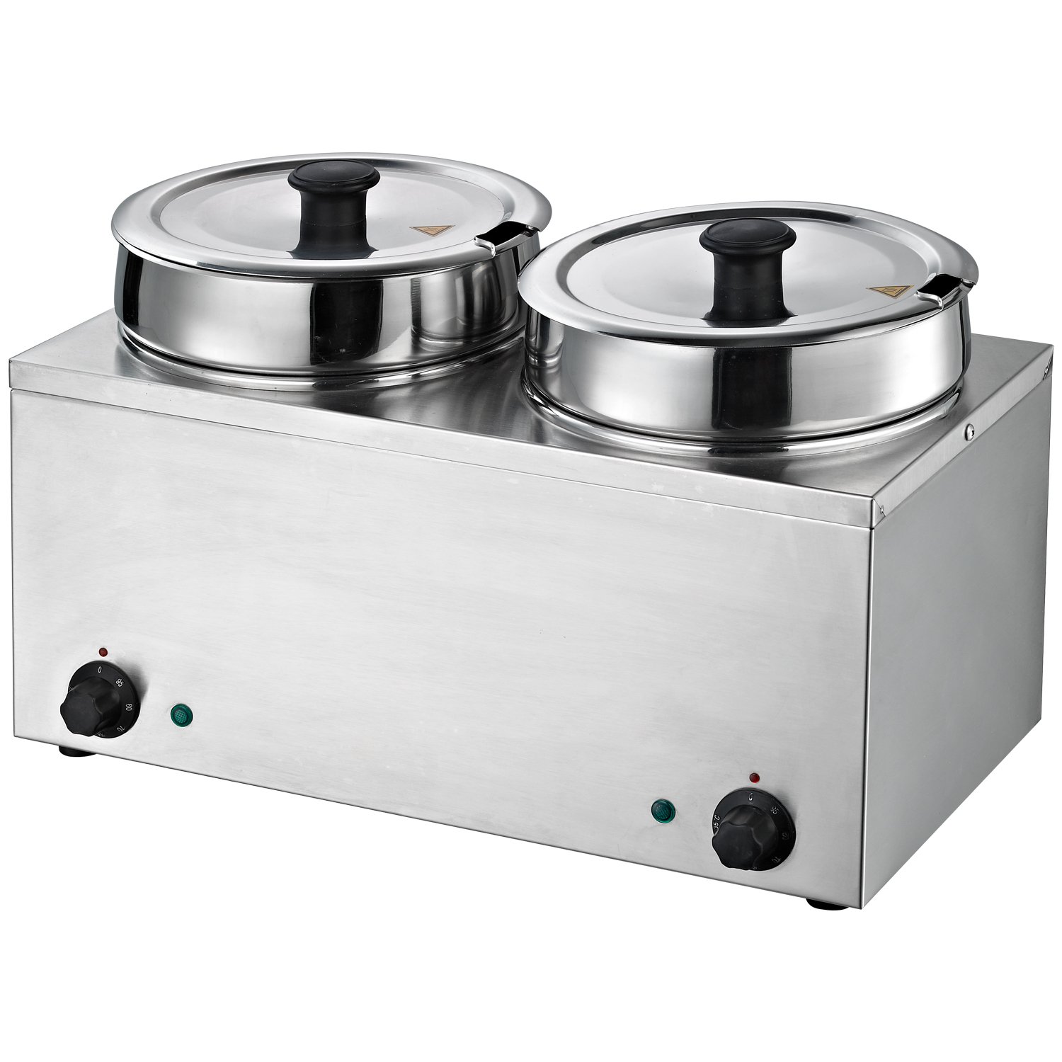 Hakka Commercial Countertop Food Warmer/Buffet Soup Pot (3.5Lx2)