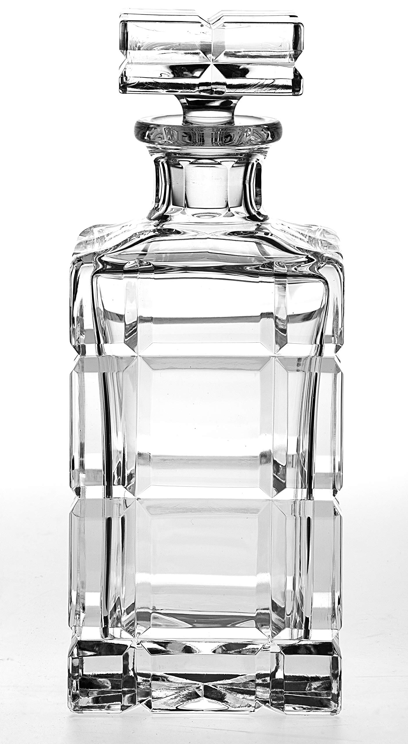 Barski ? Hand Cut ? 口Blown ? クリスタル ? Whiskey ? Square Decanter ? 30オンス ? ヨーロッパ製 Square Whiskey Decanter クリア｜global研究所