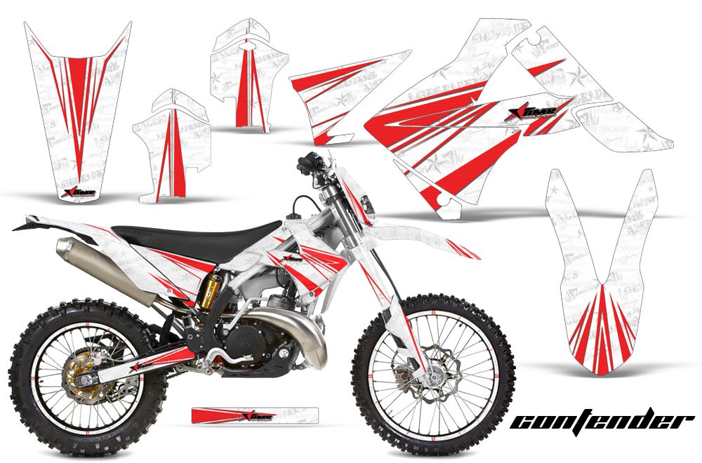 AMR Racing MX ダート自動二輪車 グラフィック一揃いの道具 ステッカー デカールと電話番号お皿 屁っ放り EC 250 300 2011-2012相応う - コンテンダー 赤いこと 白いこと