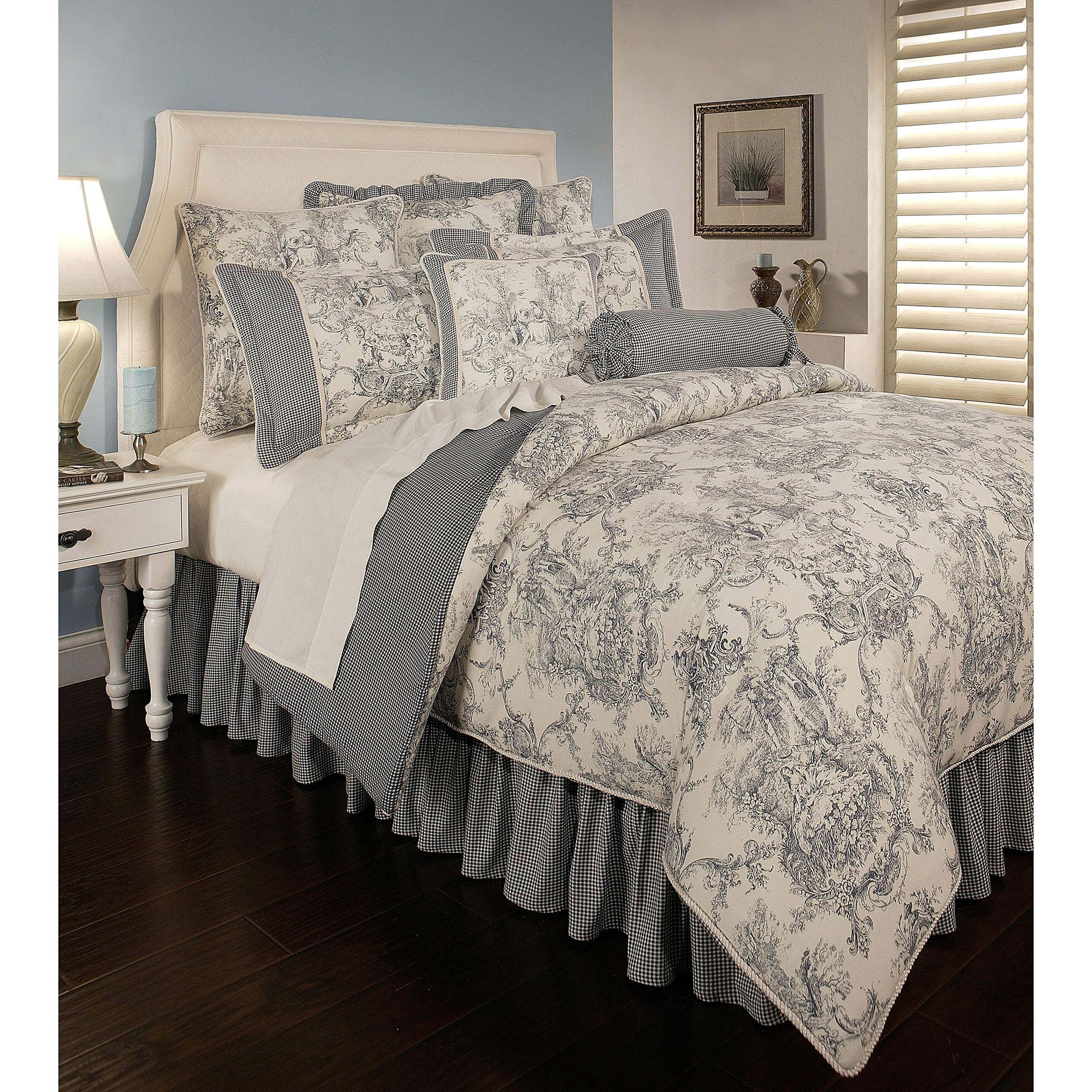 Sherry Kline Country Toile 掛け布団6点セット クイーン ベビーブルー