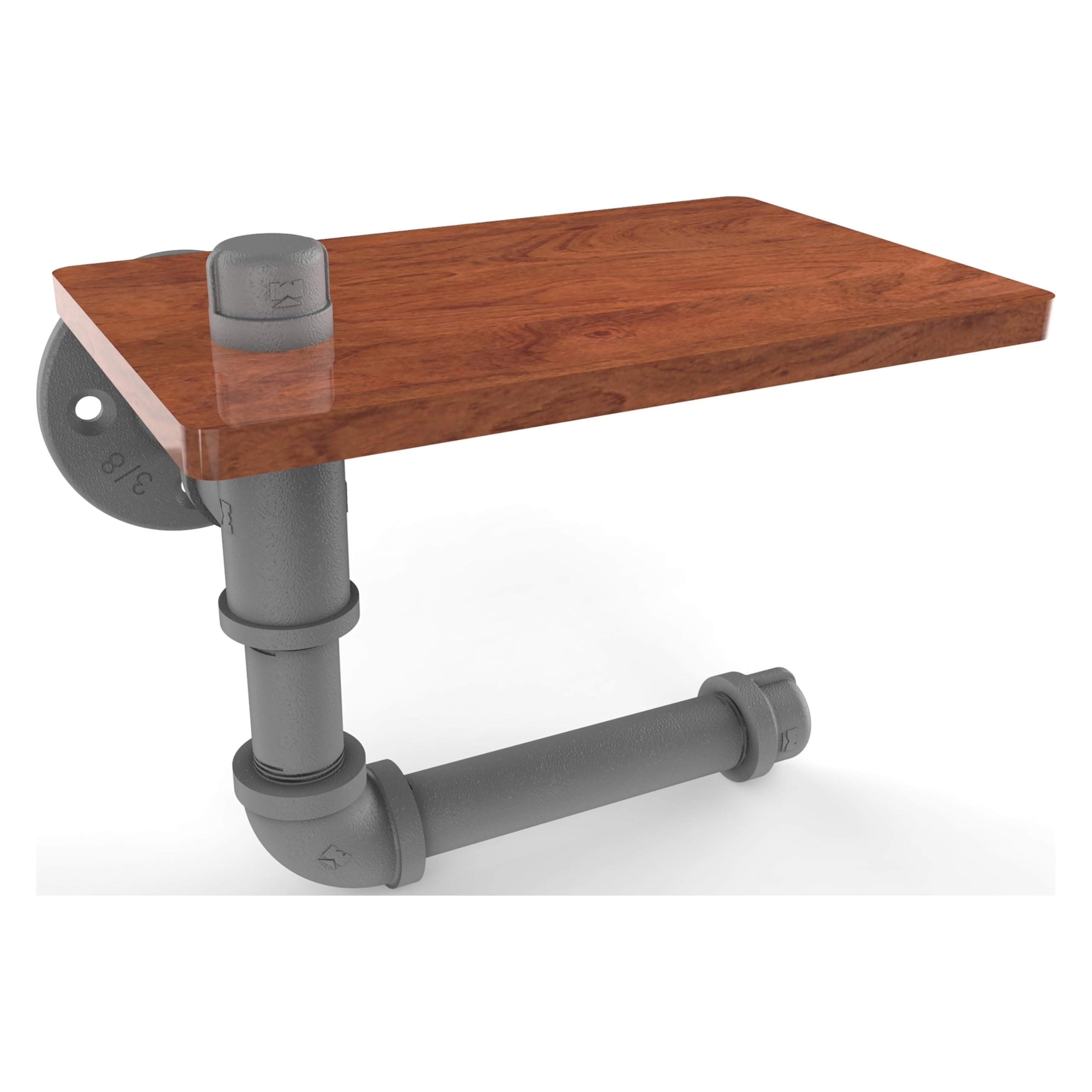 Allied Brass P-140-ETPWS Pipeline Collection Wood Shelf Toilet Paper Holder  Matte Gray