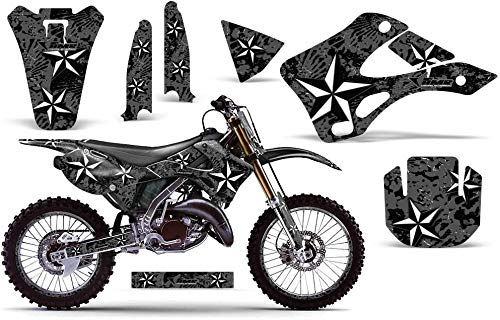 AMR Racing MX ダート自動二輪車 グラフィック一揃いの道具 ステッカー デカール 電話番号お皿 カワサキ KX125 KX250 1999-2002相応う 北の方はやりっ子 黒いこと