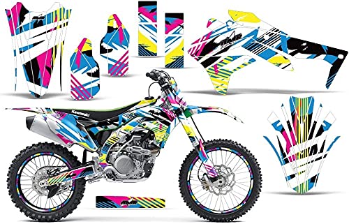 AMR Racing MX ダート自動二輪車 グラフィック一揃いの道具 ステッカー デカール 電話番号一皿 カワサキ KXF450 2016-2017相応う 閃光電球うしろ側